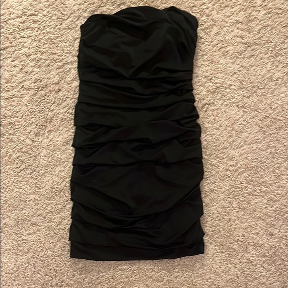 Speechless Black Strapless Ruched Bodycon Party Dress Size Small - Picture 2 of 4